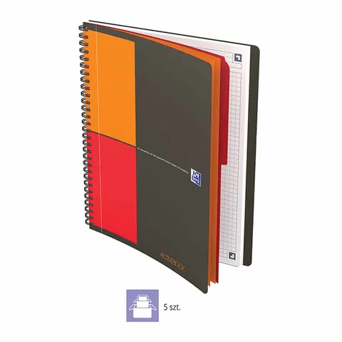 Kołonotatnik A5 80k kratka PP OXFORD Activebook International 100102880