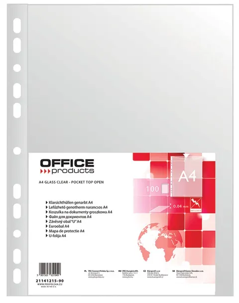 Koszulki na dokumenty groszkowe A4 100 szt. OFFICE PRODUCTS 40mic 21141215-90