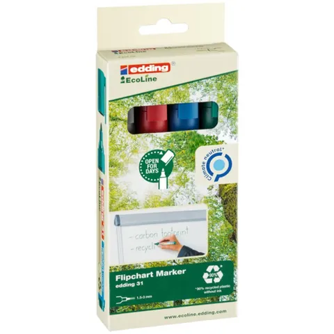 Marker do flipchartów ekologiczny Edding 31 EcoLine 4 szt.