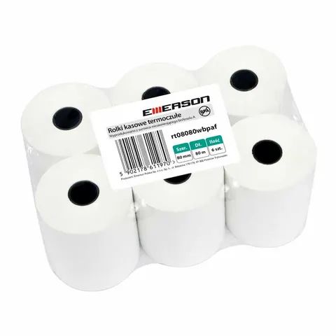 Rolki termiczne do kasy fiskalnej Emerson 80 mm x 80 m, 6 szt.