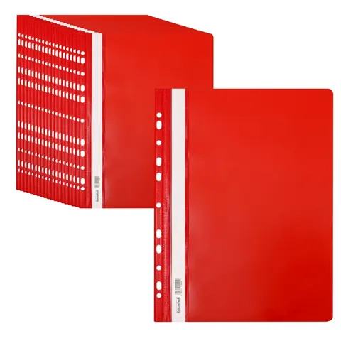 Skoroszyt A4 PVC twardy zawieszany ST-02-01 czerwony BIURFOL
