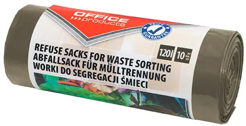 Worki na śmieci LDPE Office Products do segregacji brązowe 120 l 10 szt.
