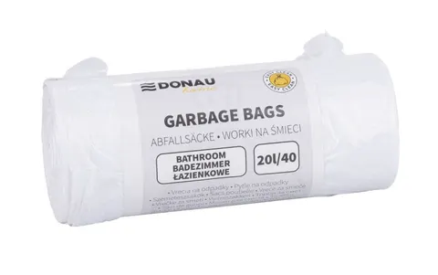 Worki na śmieci łazienkowe HDPE Donau Home 20 l 40 szt białe