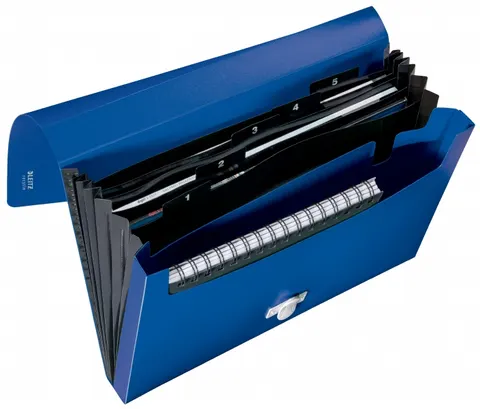 Teczka z przegródkami Leitz Recycle A-4 niebieska