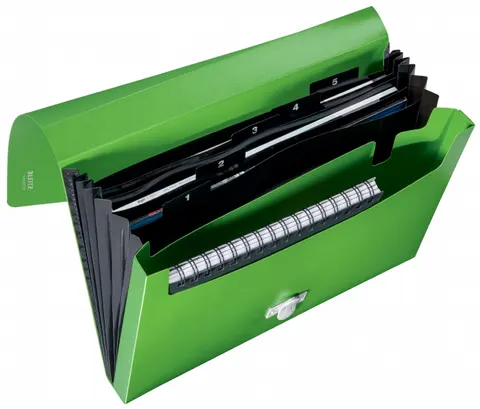 Teczka z przegródkami Leitz Recycle A-4 zielona