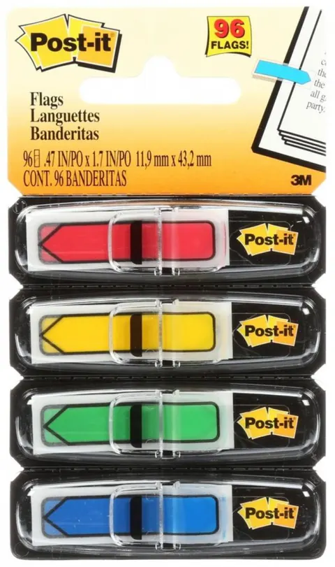 Zakładki indeksujące 3M Post-it strzałki 12 x 43 mm mix kolorów standardowych 4 x 35 szt.