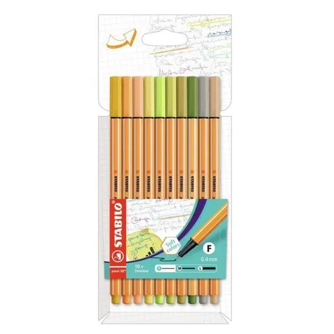 Cienkopis Stabilo point 88 zestaw 10 szt. pastelowe