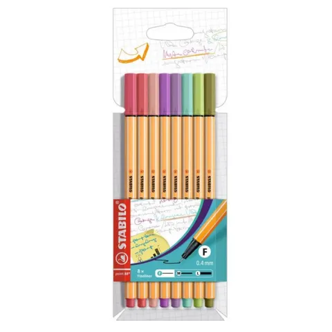 Cienkopis Stabilo point 88 zestaw 8 szt. pastelowe 88/8-04
