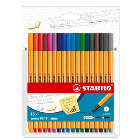 Cienkopis Stabilo point 88 zestaw 18 szt.