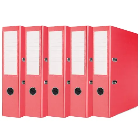 Zestaw 5x Segregator na dokumenty Basic A4 75 mm czerwony