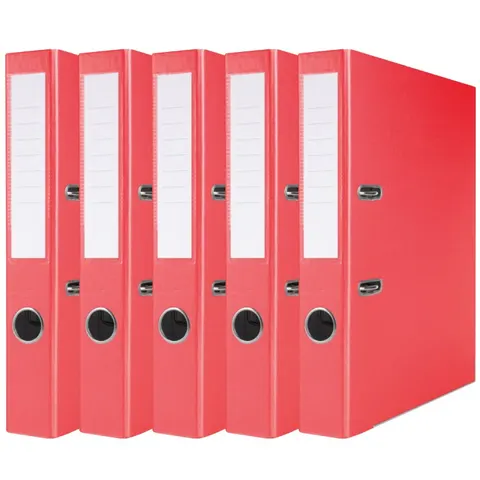 Zestaw 5x Segregator na dokumenty Basic A4 50 mm czerwony