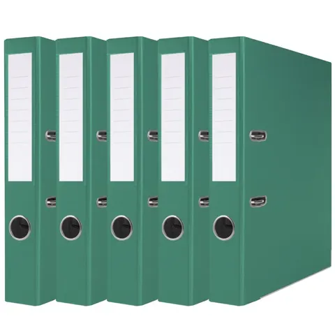 Zestaw 5x Segregator na dokumenty Basic A4 50 mm zielony
