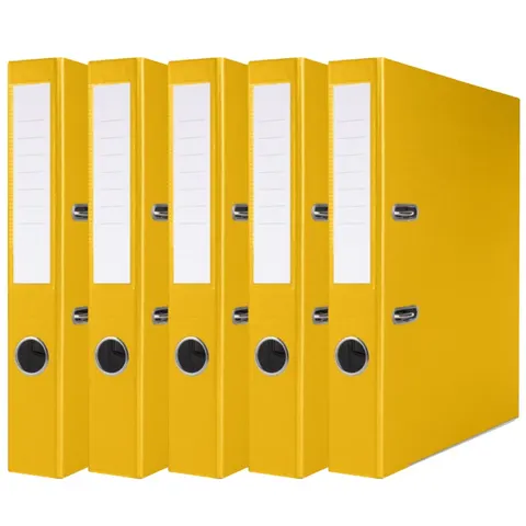 Zestaw 5x Segregator na dokumenty Basic A4 50 mm żółty