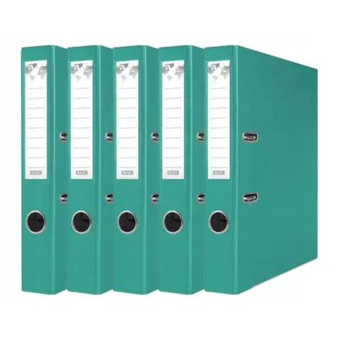 Zestaw 5x Segregator na dokumenty Basic A4 50 mm turkusowy