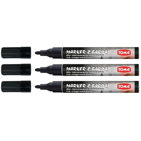 Zestaw 3x Marker Do Renowacji Nagrobków Toma Czarny