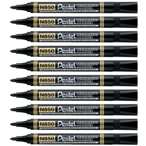 Zestaw 10x Marker permanentny Pentel N850 czarny