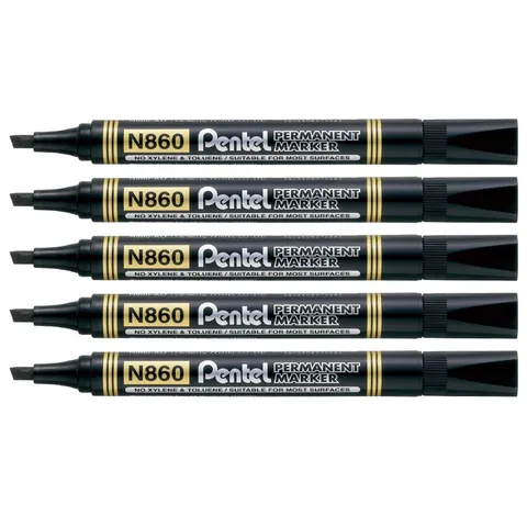 Zestaw 5x Marker permanentny Pentel N860 czarny