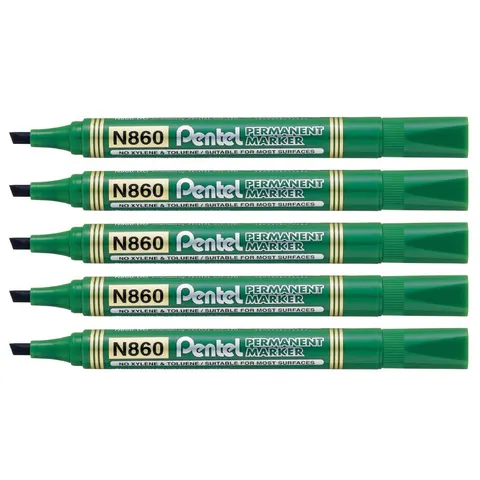 Zestaw 5x Marker permanentny Pentel N860 zielony