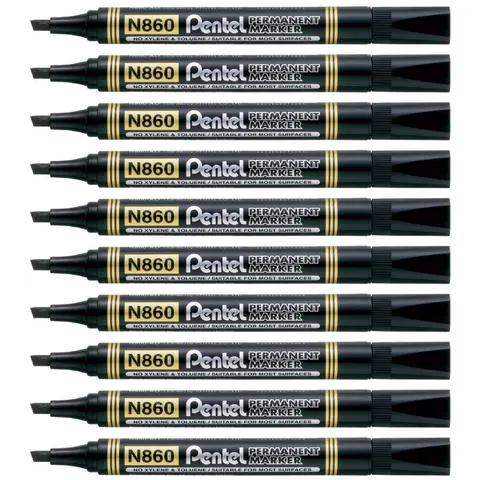 Zestaw 10x Marker permanentny Pentel N860 czarny