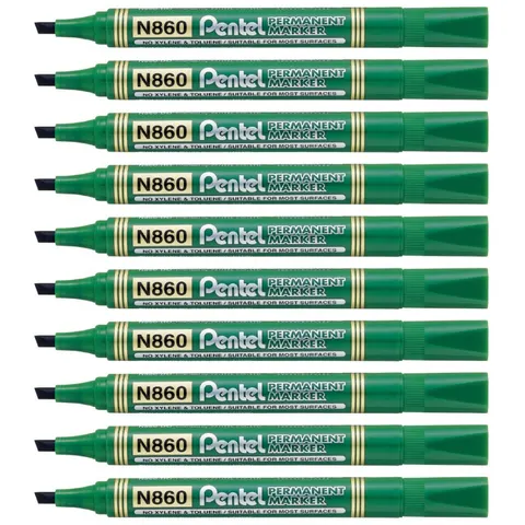 Zestaw 10x Marker permanentny Pentel N860 zielony
