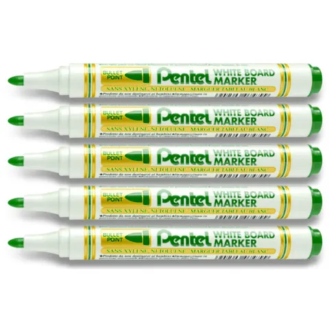 Zestaw 5x Marker do tablic suchościeralnych Pentel MW85 zielony