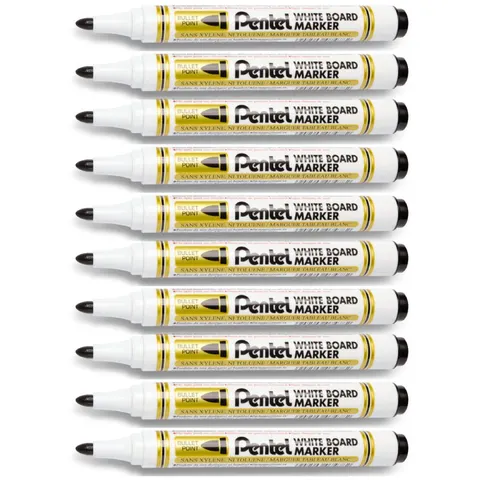 Zestaw 10x Marker do tablic suchościeralnych Pentel MW85 czarny