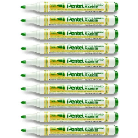 Zestaw 10x Marker do tablic suchościeralnych Pentel MW85 zielony