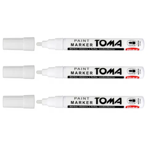 Zestaw 3x Marker olejowy Toma biały okrągły TO-440