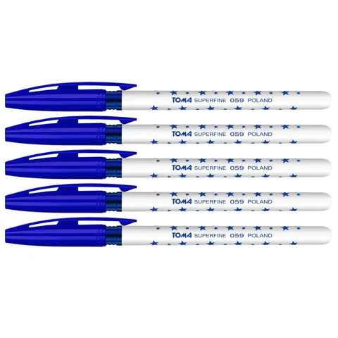 Zestaw 5x Długopis Toma S-Fine 059 niebieski