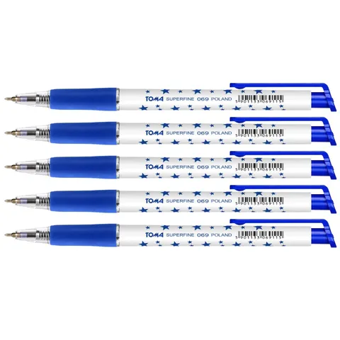 Zestaw 5x Długopis automatyczny Toma S-fine 069 niebieski