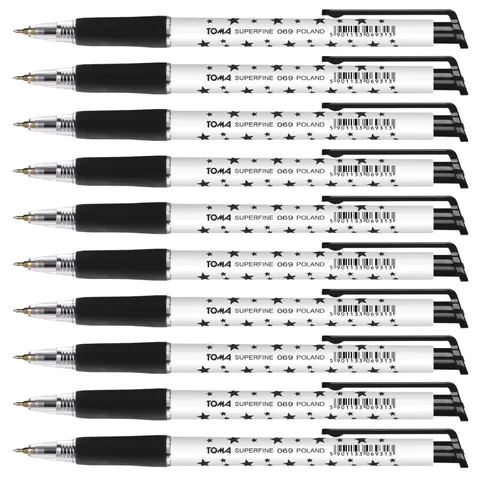 Zestaw 10x Długopis automatyczny Toma S-fine 069 czarny