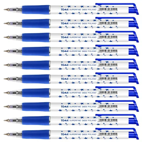 Zestaw 10x Długopis automatyczny Toma S-fine 069 niebieski