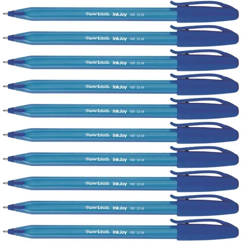 Zestaw 10x Długopis Paper Mate Inkjoy 100 M Niebieski