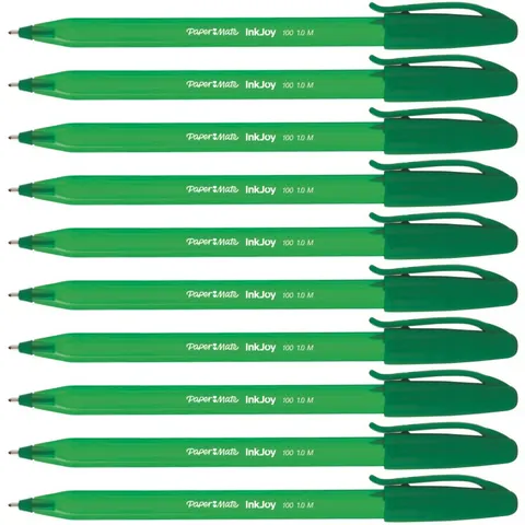 Zestaw 10x Długopis Paper Mate Inkjoy 100 M Zielony