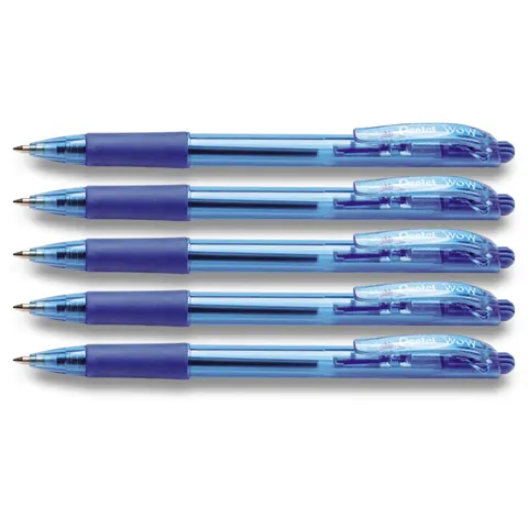 Zestaw 5x Długopis automatyczny Pentel BK417 WOW niebieski