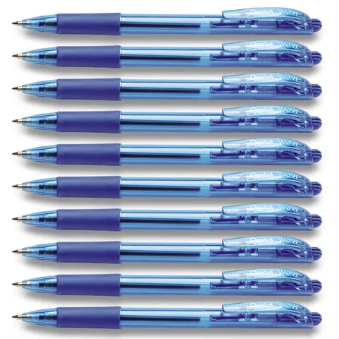 Zestaw 10x Długopis automatyczny Pentel BK417 WOW niebieski