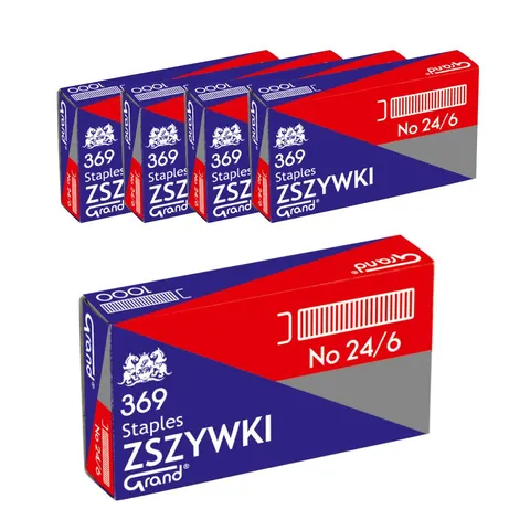 Zestaw 5x Zszywki Grand 24/6 Ocynkowane