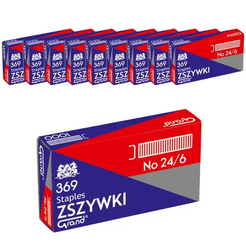 Zestaw 10x Zszywki Grand 24/6 Ocynkowane