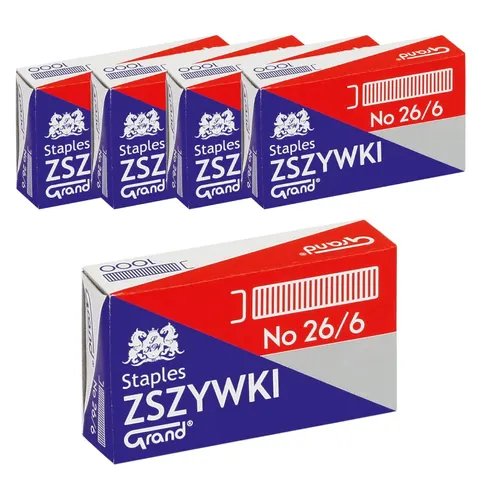 Zestaw 5x Zszywki Grand 26/6 Ocynkowane
