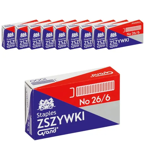 Zestaw 10x Zszywki Grand 26/6 Ocynkowane