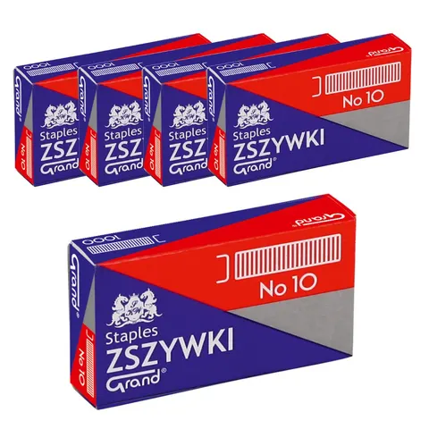 Zestaw 5x Zszywki Grand No 10 Ocynkowane