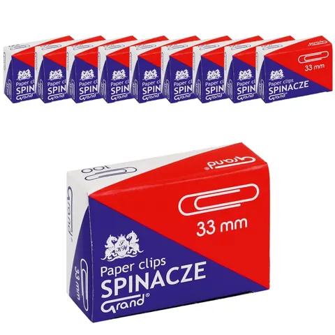 Zestaw 10x Spinacze metalowe okrągłe Grand 33 mm