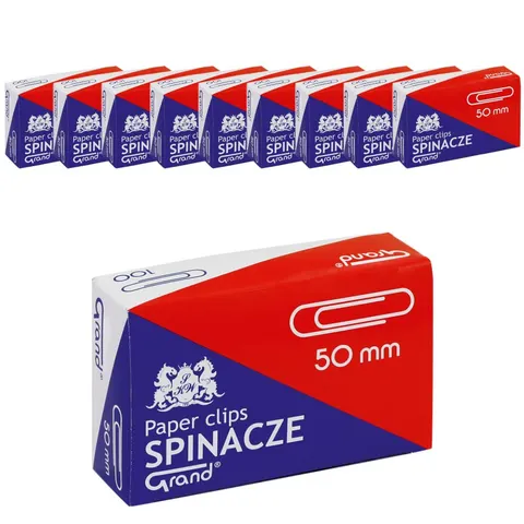 Zestaw 10x Spinacze metalowe okrągłe Grand 50 mm