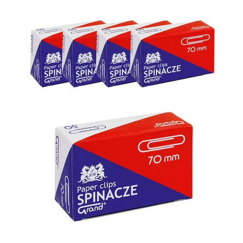Zestaw 5x Spinacze metalowe okrągłe Grand 70 mm