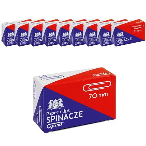 Zestaw 10x Spinacze metalowe okrągłe Grand 70 mm