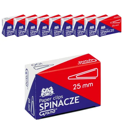 Zestaw 10x Spinacze metalowe trójkątne Grand 25 mm