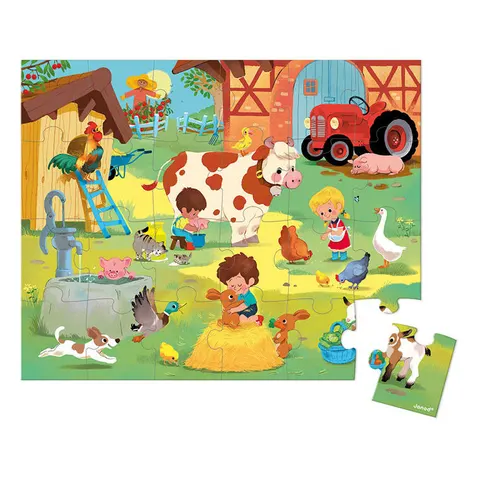 Janod puzzle dla dzieci Farma 24 elementy