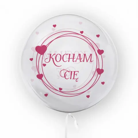 Tuban. BALON Transparentny 45 CM – "KOCHAM CIĘ" RÓŻOWY