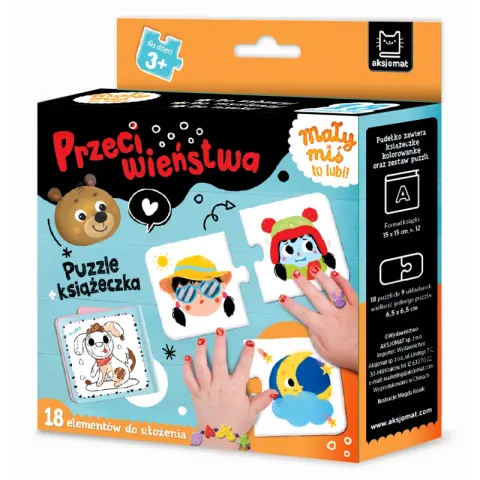 Mały miś to lubi! Przeciwieństwa. Puzzle dla dzieci 3-6lat
