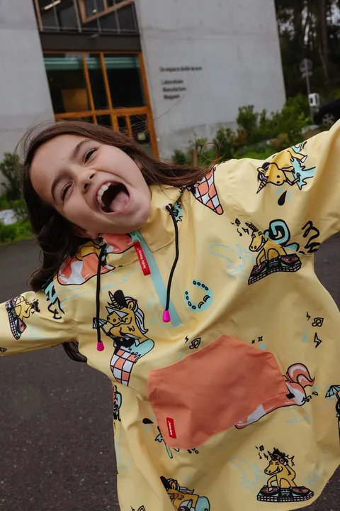 Hello Hossy Poncho przeciwdeszczowe dla dzieci Retro Unicorn 4-6LAT